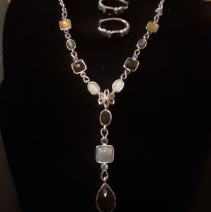 Beautiful gemstone necklace &earrings